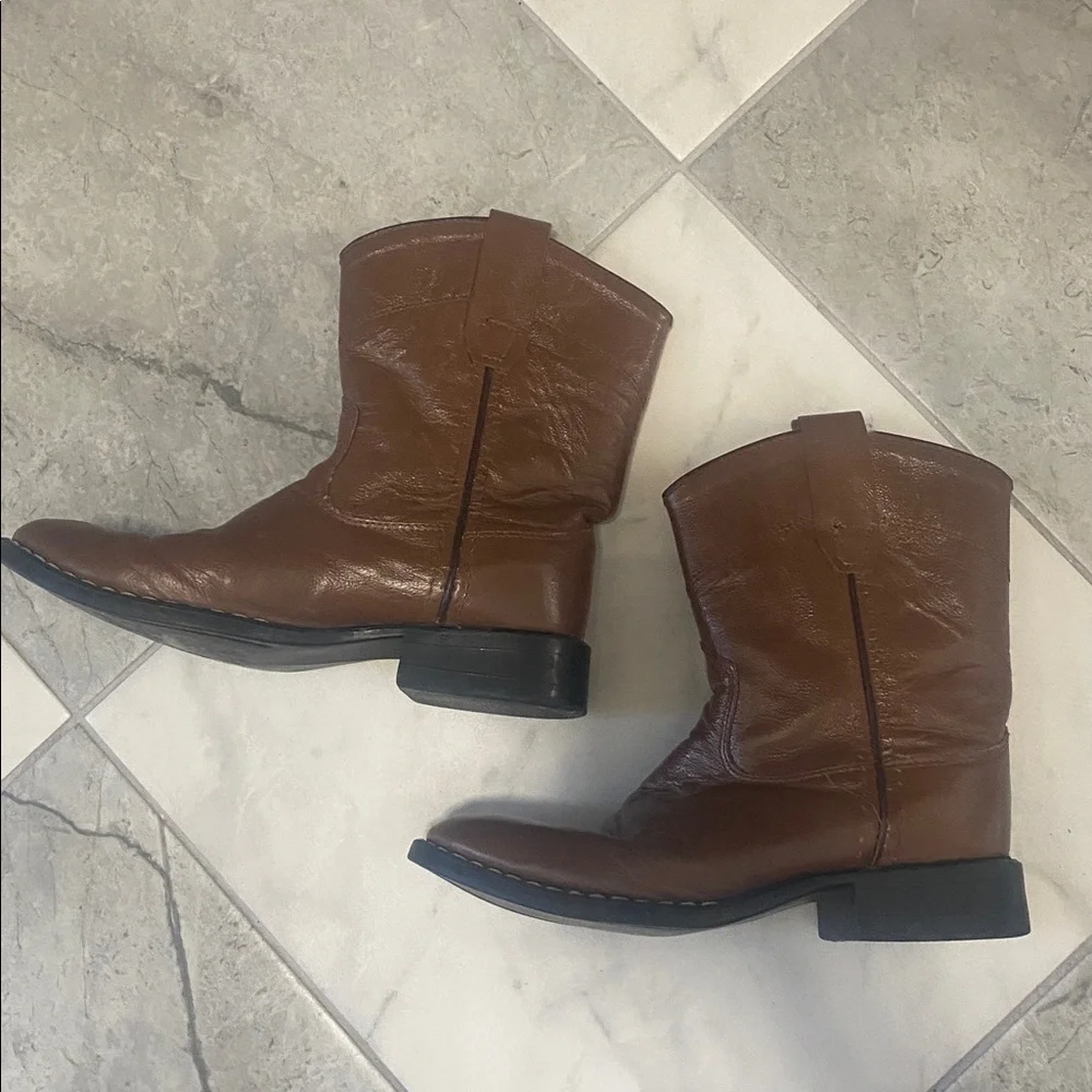 Old West Brown Western Leather Cowboy Boots size 12